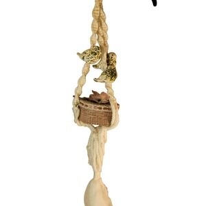 Macrame‎ Plant Hanger Ceramic Bird Accent - Cottagecore Boho Decor
